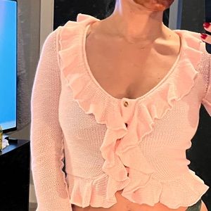 LPA Ruffle Sweater Cardigan